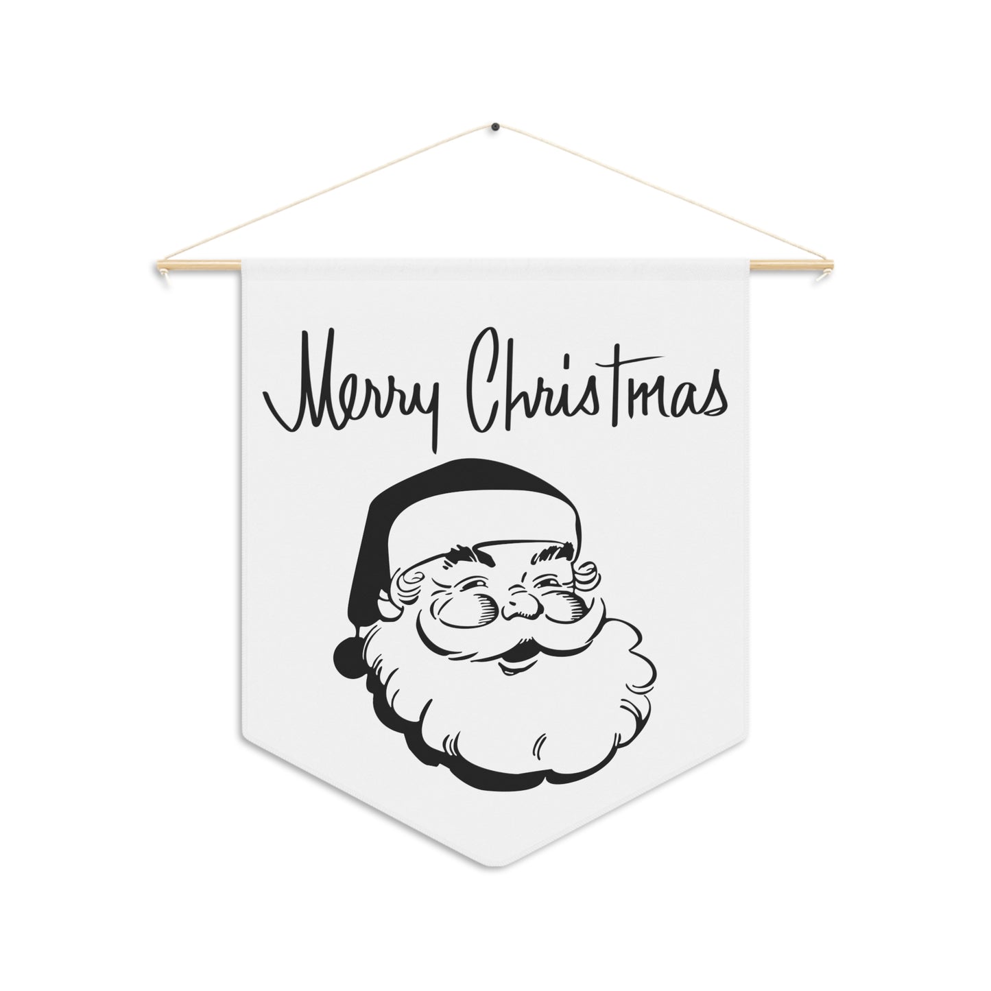 Merry Christmas Santa Mid Century Retro Christmas Print Wall Hanging Banner Flag