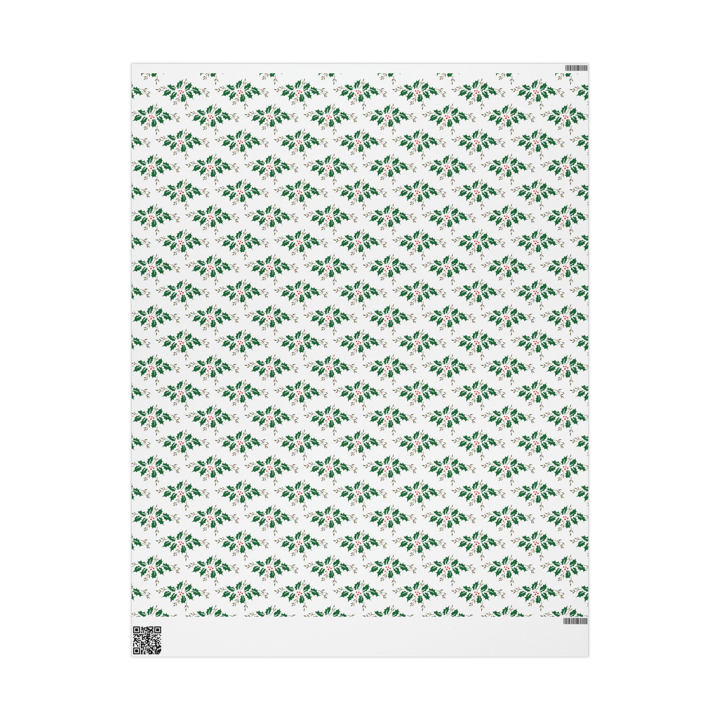 Vintage Christmas Holly Mid Century Retro Christmas Print Holiday Gift Wrap Paper - Glossy Or Matte