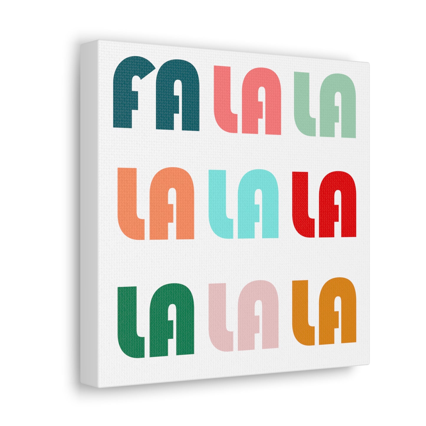 Fa La La La Christmas Retro Style Canvas Gallery Wraps