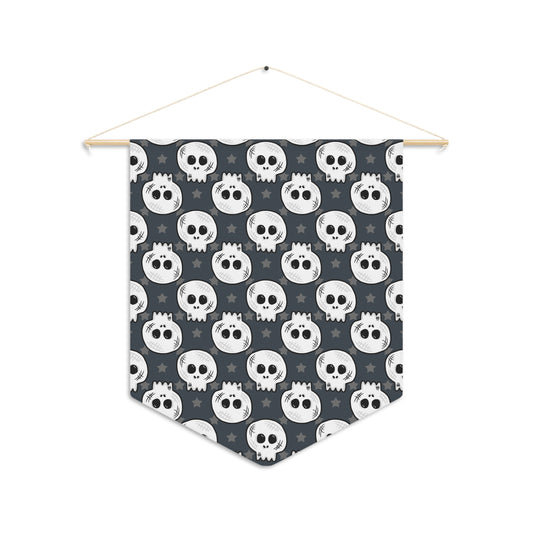 Skulls And Stars Halloween Decor Print Wall Hanging Banner Flag