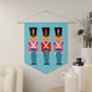 Christmas Toy Soldiers Blue Mid Century Retro Christmas Print Wall Hanging Banner Flag