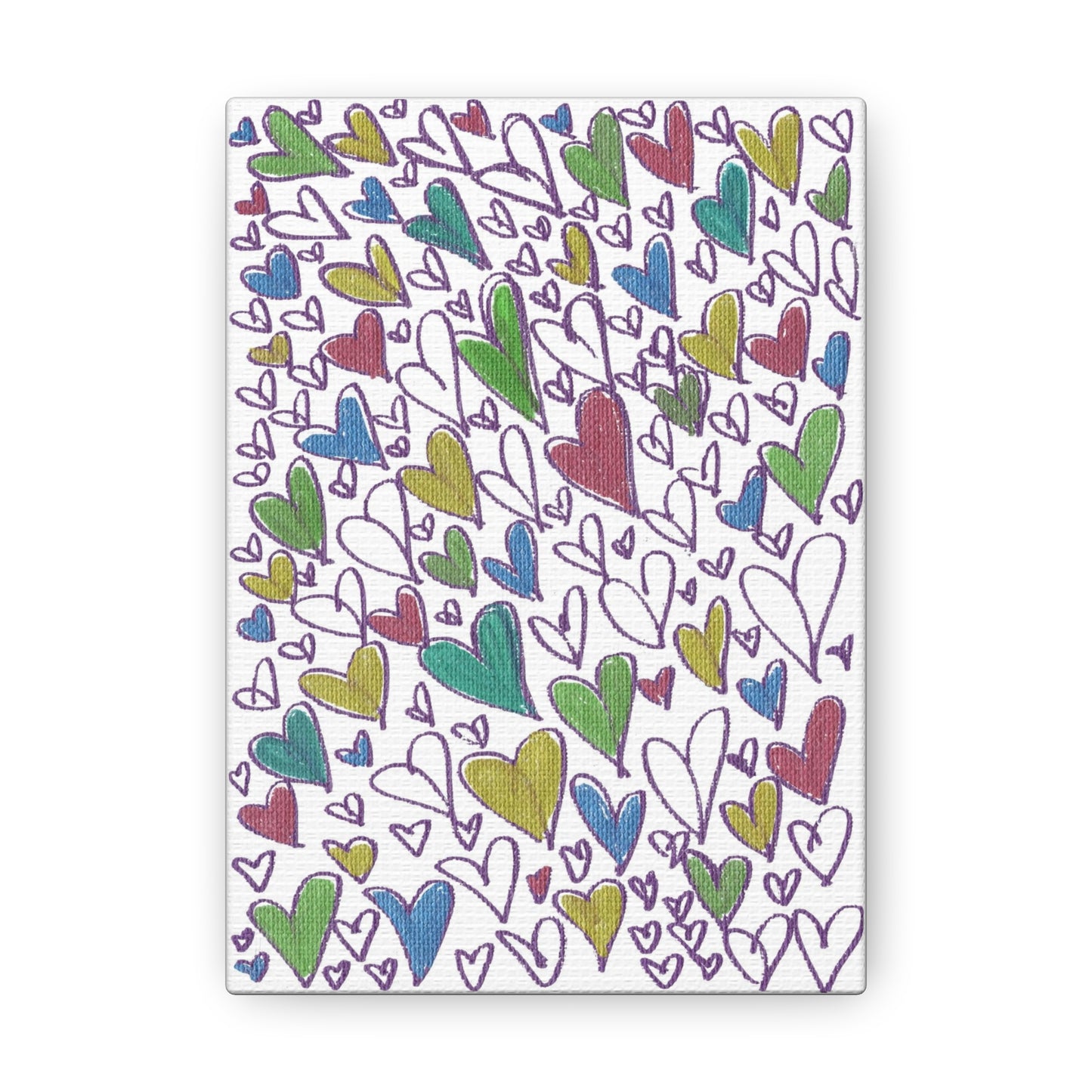 "Purple Hearts" Caden Caraco Canvas Gallery Wrap - Artistic Home Decor & Valentine's Day Gift