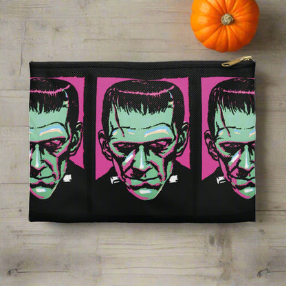 Frankenstein Monster Retro Halloween Print Polyester Accessory Pouch Travel Bag