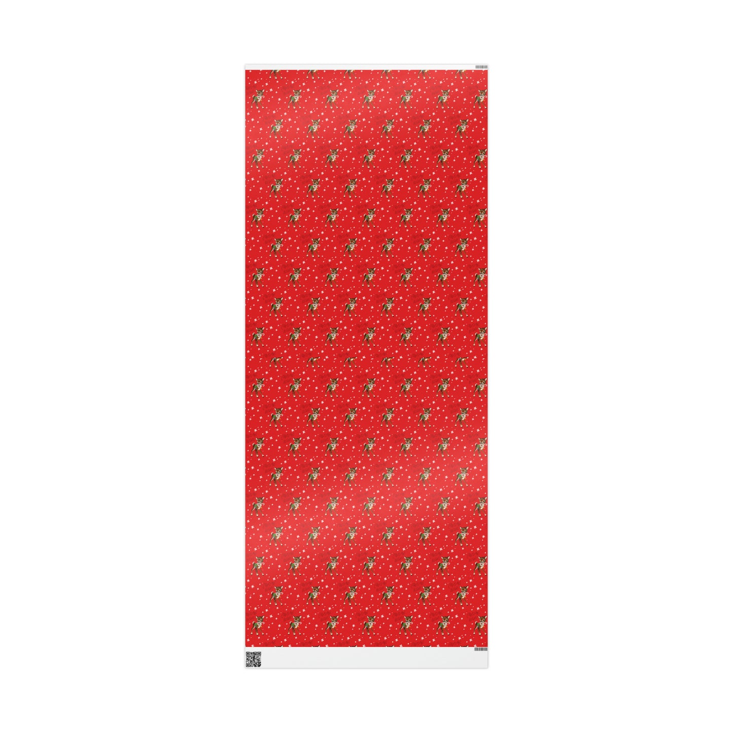 Christmas Wishes Reindeer With Candy Cane Red Mid Century Retro Christmas Print Holiday Gift Wrap Paper - Glossy Or Matte