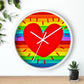 Rainbow Love White Wall Clock