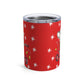 Christmas Mouse On Scooter Stars Mid Century Retro Christmas Print Stainless Steel Tumbler 10oz