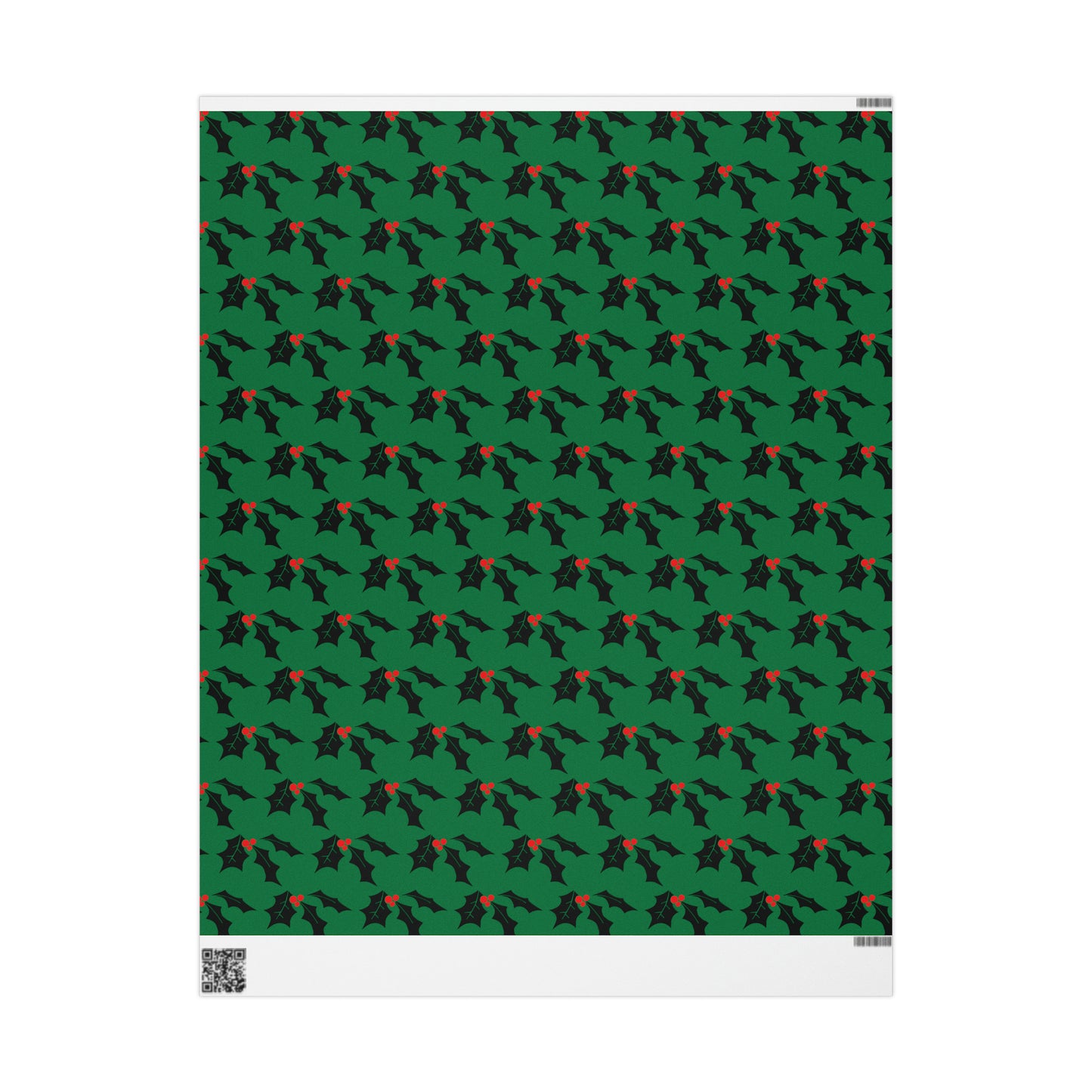 Christmas Holly Mid Century Retro Christmas Print Holiday Gift Wrap Paper - Glossy Or Matte