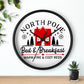 North Pole Bed And Breakfast Christmas Black Wall Clock