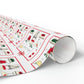 Christmas Cocktails Mid Century Retro Christmas Print Holiday Gift Wrap Paper - Glossy Or Matte