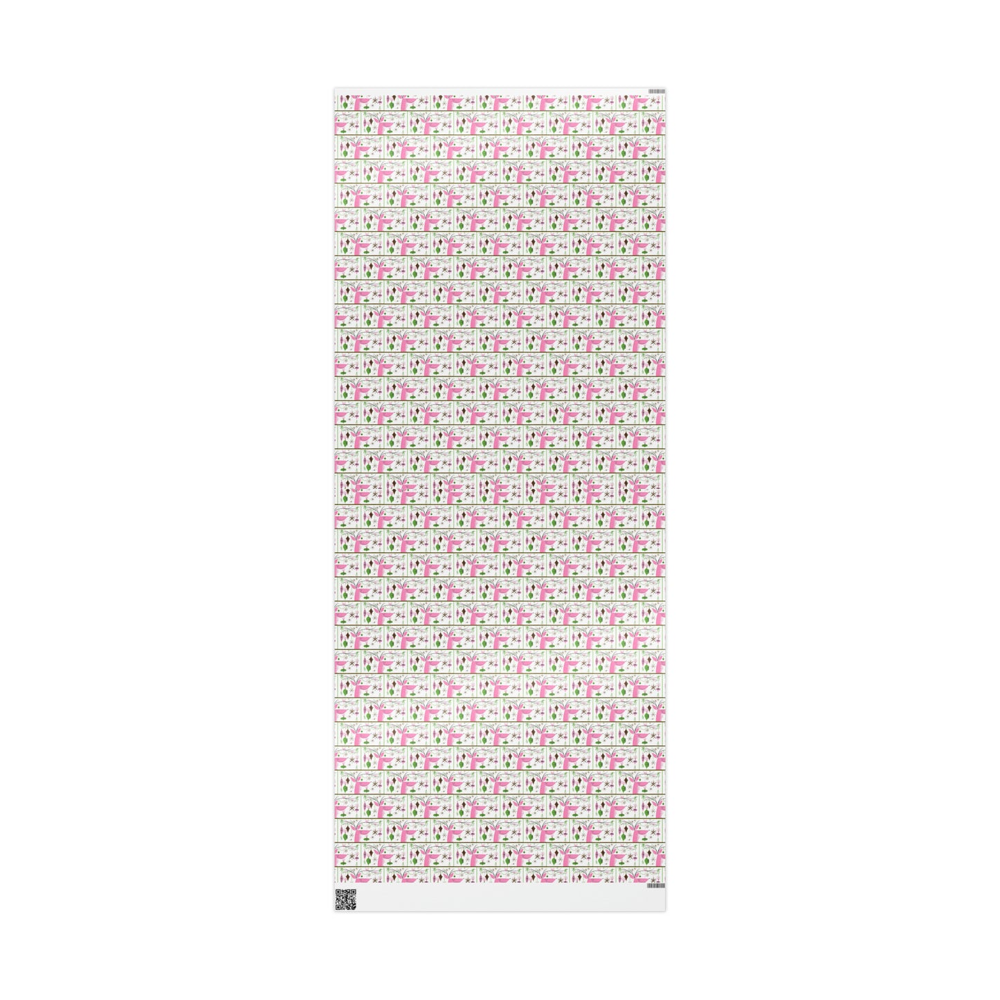 Pink Christmas Reindeer With Ornaments Mid Century Retro Christmas Print Holiday Gift Wrap Paper - Glossy Or Matte