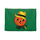 Halloween Scarecrow With Wheat Retro Halloween Print Polyester Accessory Pouch Travel Bag