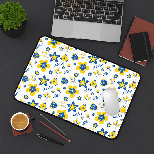 Ukranian Country Flowers Floral Desk Mat - 3 size options