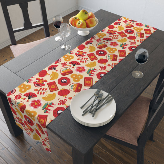 Lunar New Year Of The Dragon Spring Festival Holiday Table Runner - Cotton Or Polyester