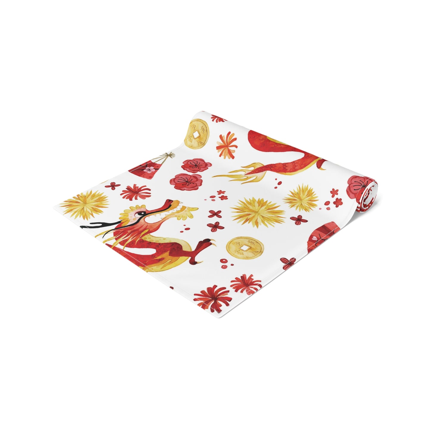 Lunar New Year Of The Dragon Spring Festival Holiday Table Runner - Cotton Or Polyester