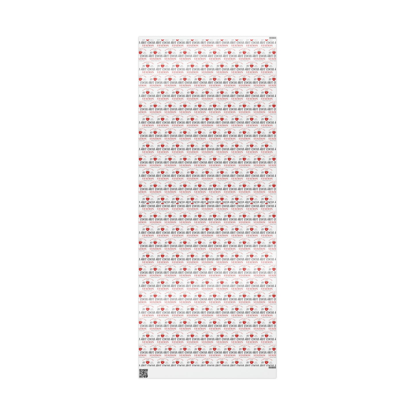 Warm Up At The Hot Cocoa Station Christmas Print Holiday Gift Wrap Paper - Glossy Or Matte