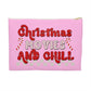 Christmas Movies And Chill Pink Christmas Print Polyester Accessory Pouch Travel Bag