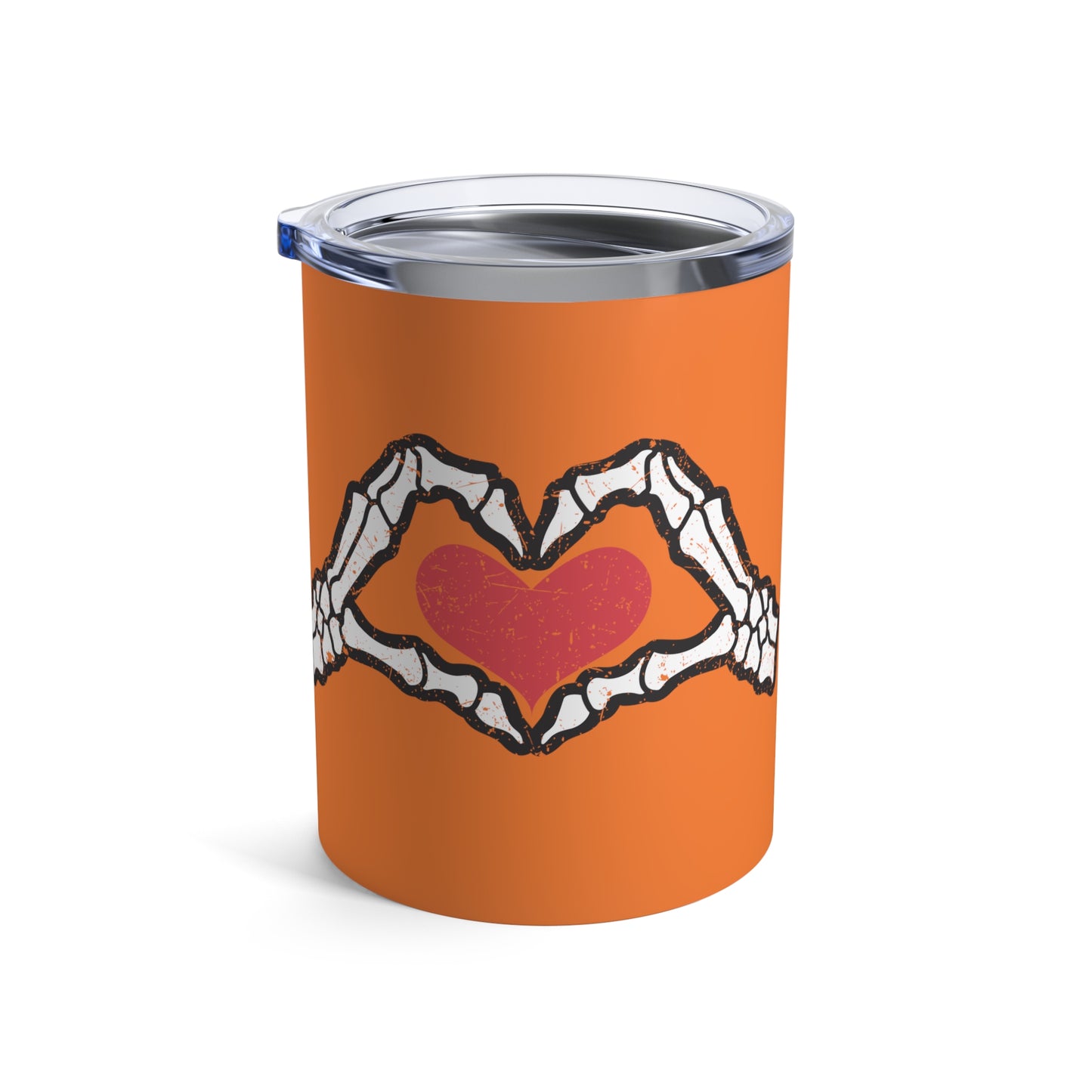 Skeleton Heart Hands Halloween Orange Stainless Steel Tumbler 10oz