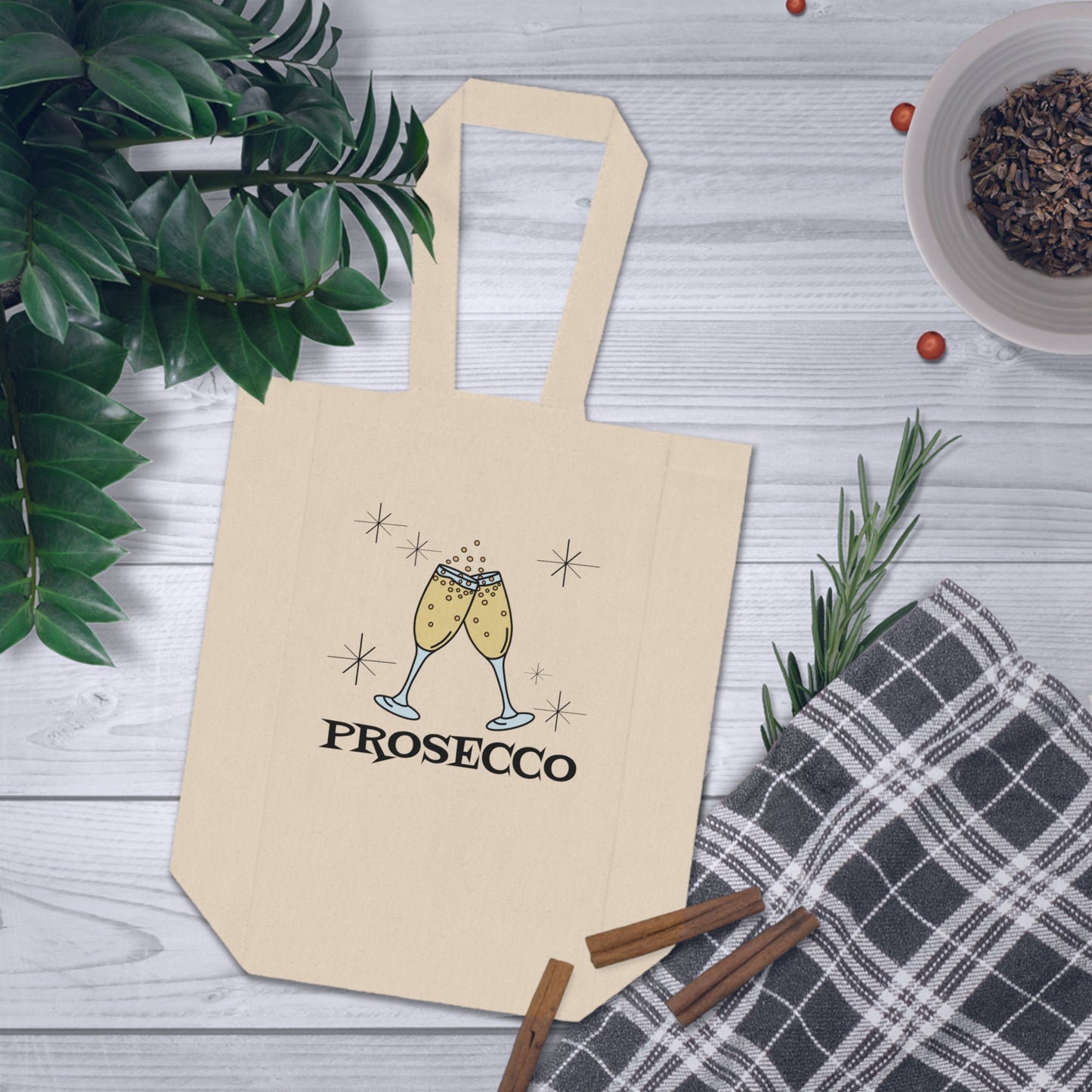 Prosecco Wine Bottle Holder Bag Double Bottle Tote Atomic Era Retro Style