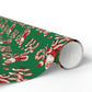 Hi Santa On Candy Cane Retro Christmas Print Holiday Gift Wrap Paper - Glossy Or Matte