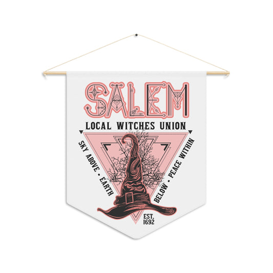 Salem Local Witches Union Halloween Decor Print Wall Hanging Banner Flag