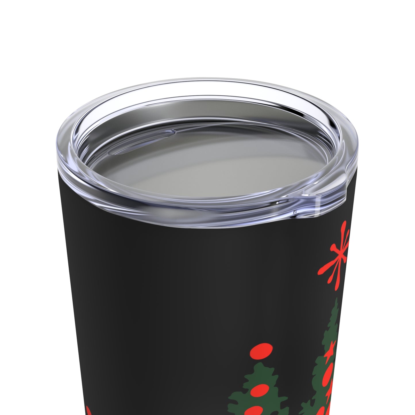 Red Reindeer Christmas Trees Mid Century Retro Christmas Print Stainless Steel Tumbler 20oz