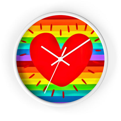 Rainbow Love White Wall Clock