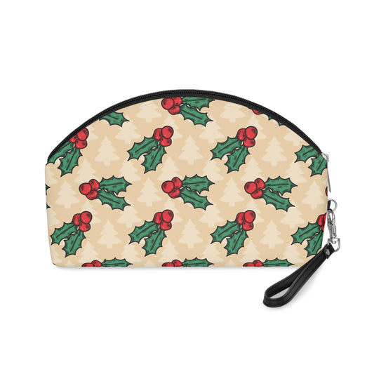 Cute Christmas Holly Christmas Travel Cosmetic Makeup Bag