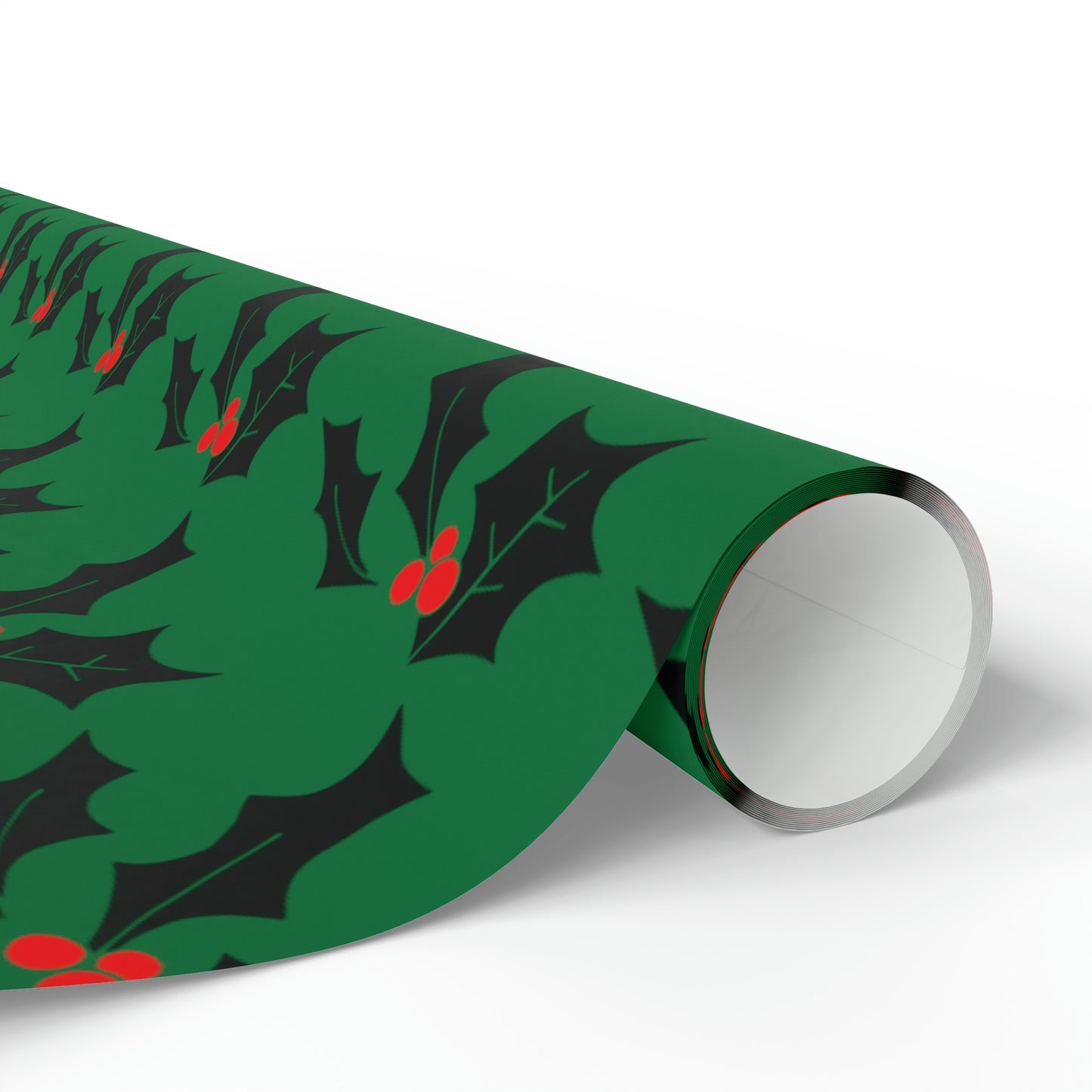 Christmas Holly Mid Century Retro Christmas Print Holiday Gift Wrap Paper - Glossy Or Matte