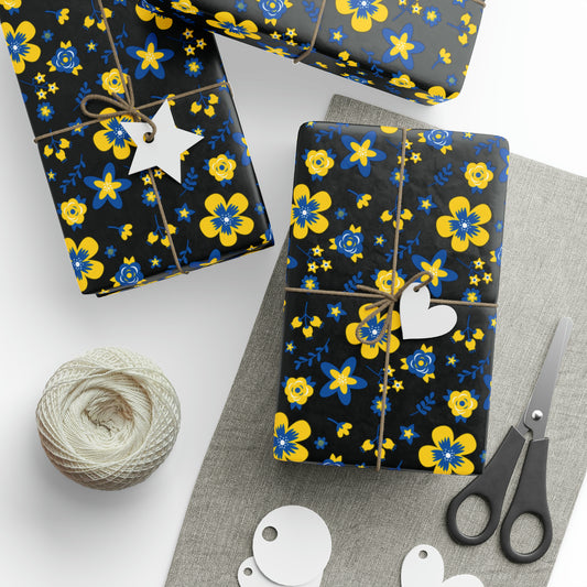 Ukranian Country Flowers Spring Holiday Gift Wrap Paper - Glossy Or Matte