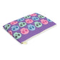 Pastel Skulls Purple Halloween Print Polyester Accessory Pouch Travel Bag