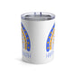 Happy Hanukkah Boho Rainbow Blue Stainless Steel Tumbler 10oz