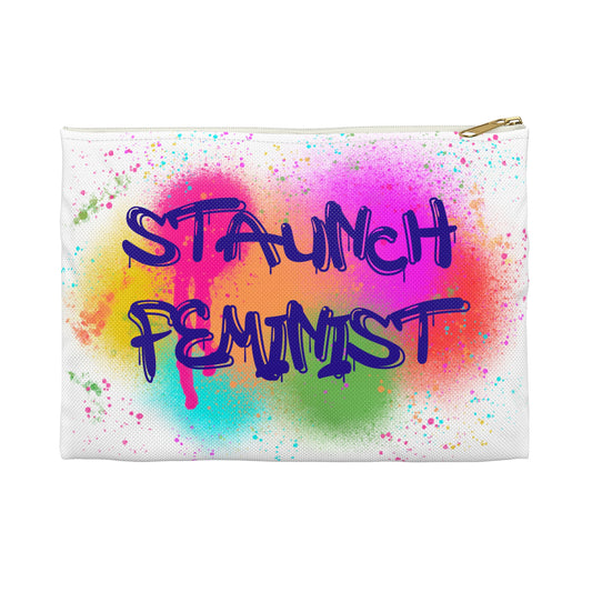 Staunch Feminist Graffiti Polyester Accessory Pouch Travel Bag