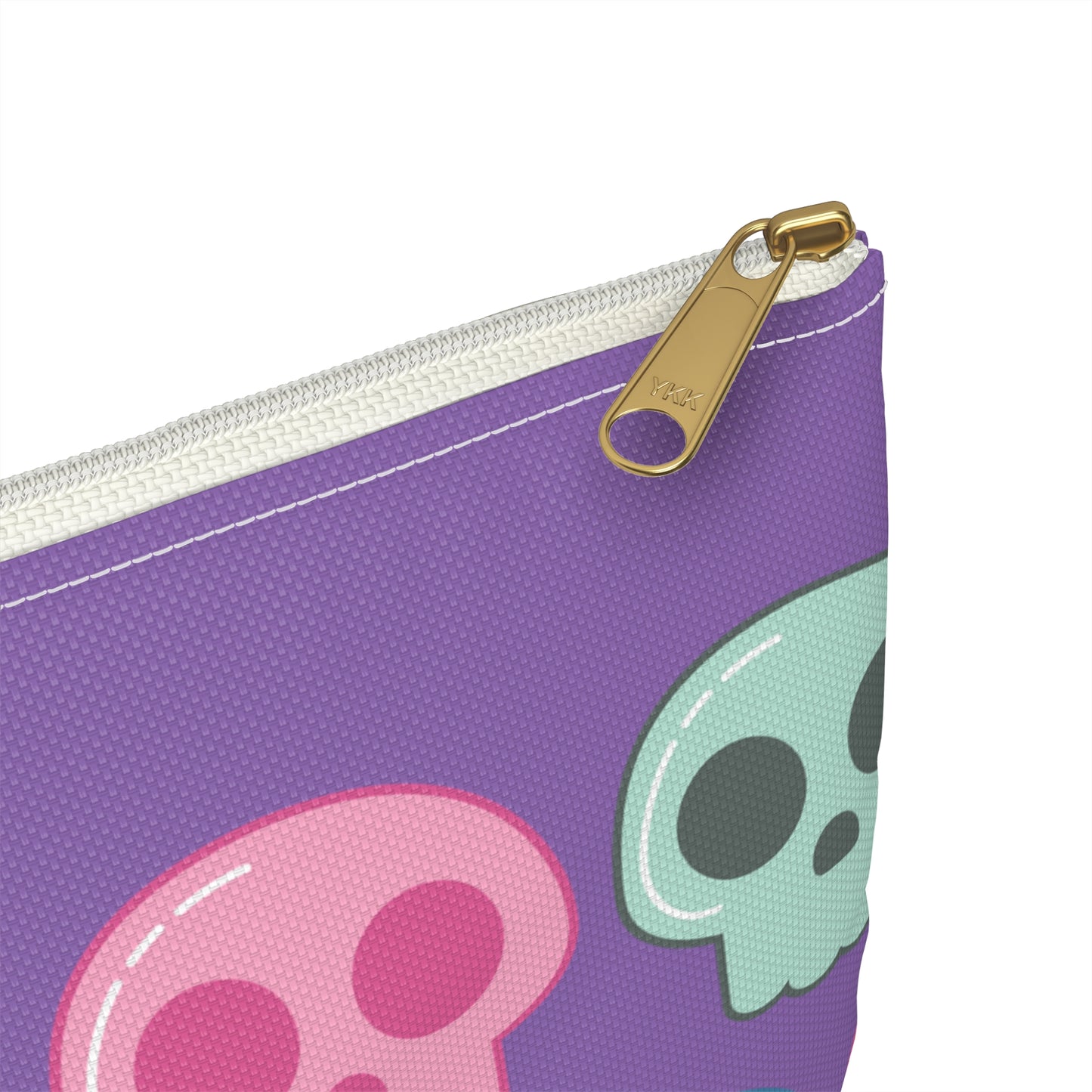 Pastel Skulls Purple Halloween Print Polyester Accessory Pouch Travel Bag