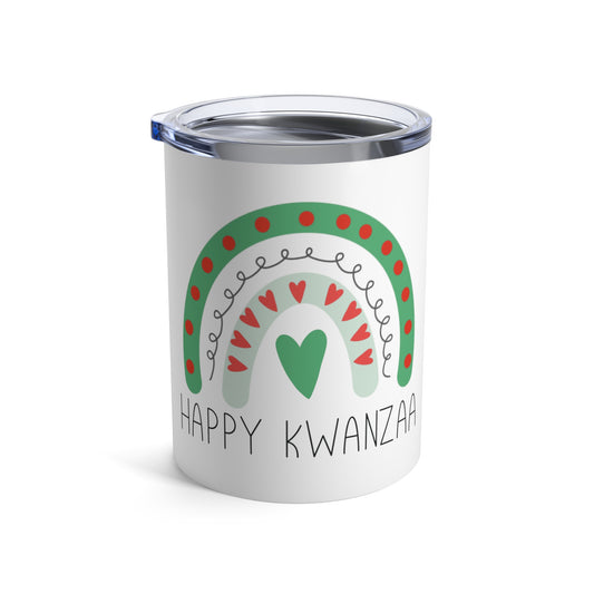 Happy Kwanzaa Boho Rainbow Stainless Steel Tumbler 10oz