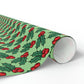 Cute Christmas Holly Christmas Print Holiday Gift Wrap Paper - Glossy Or Matte