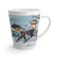 Reindeer And Bird Woodland Retro Christmas Print Latte Coffee Mug