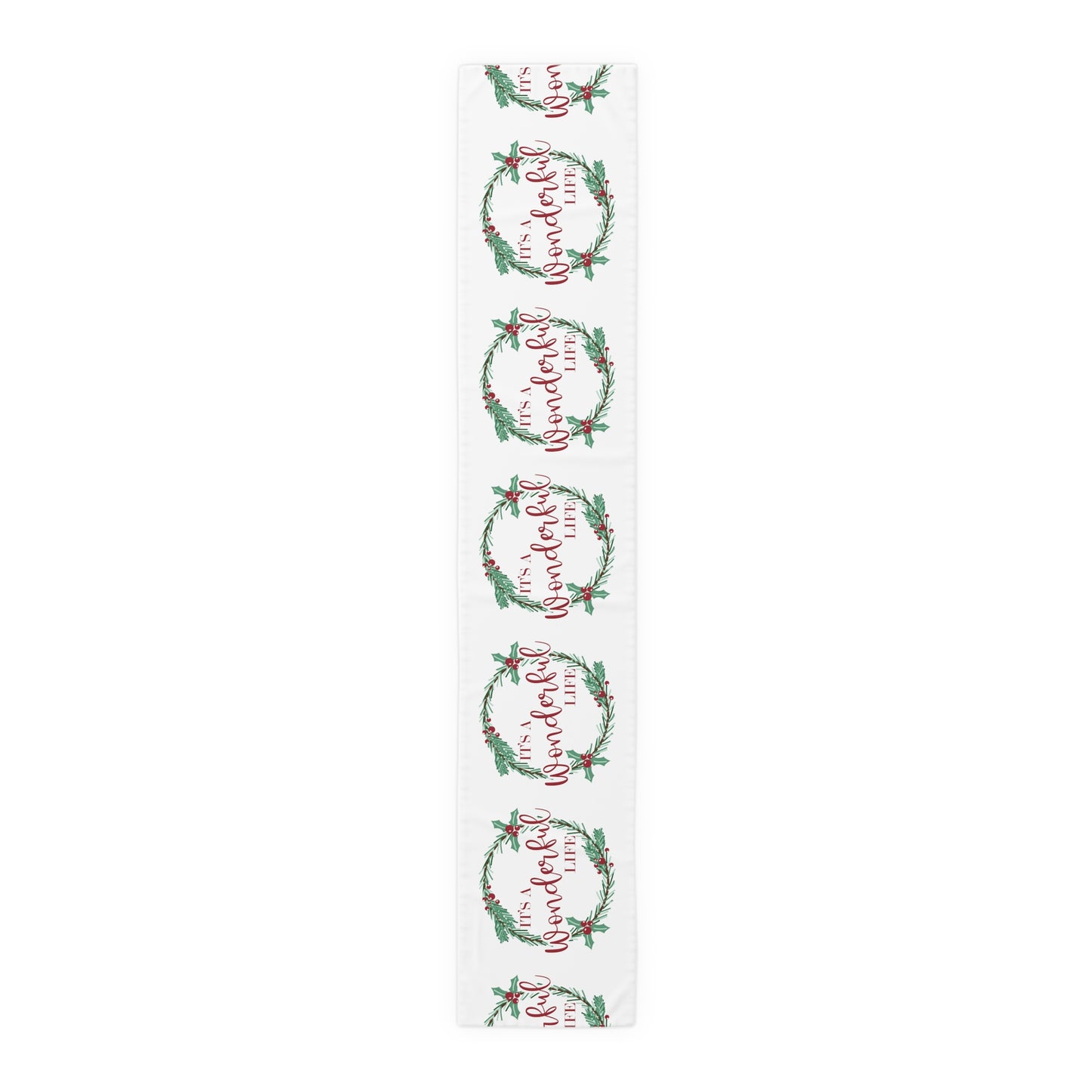 It's A Wonderful Life Christmas Print Home Decor Cotton Poly Table Runner