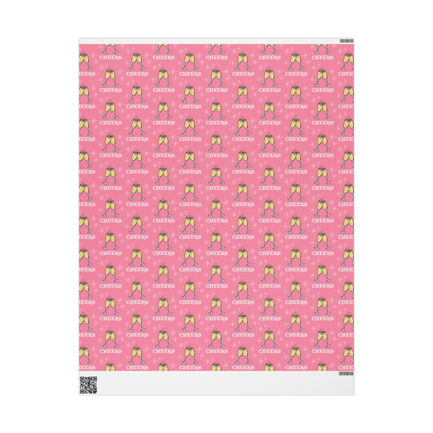 Cheers Champagne Pink Atomic Retro Style Congratulations Gift Wrap Paper - Glossy Or Matte