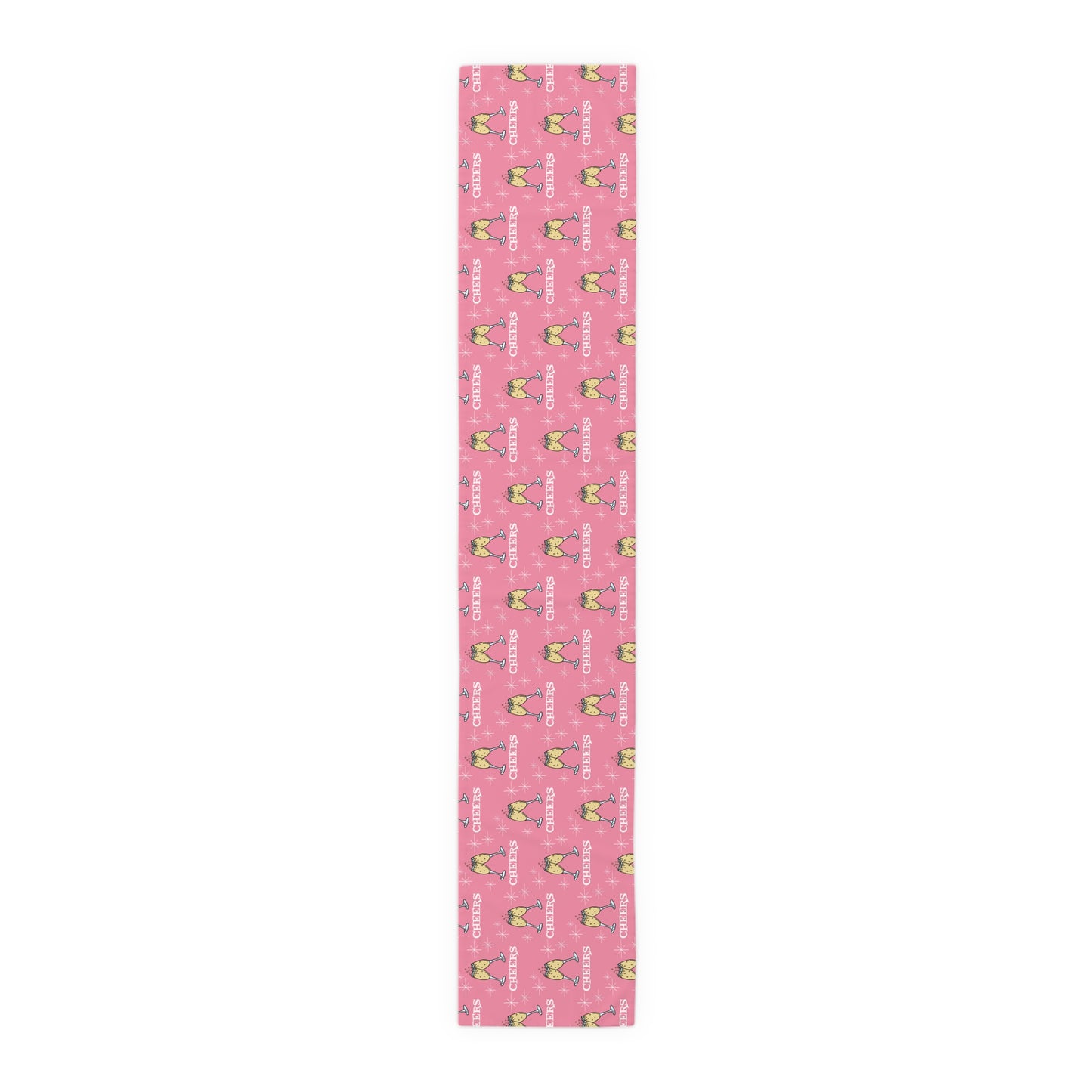 Pink Cheers Champagne Toast Table Runner