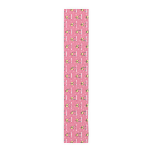 Pink Cheers Champagne Toast Table Runner