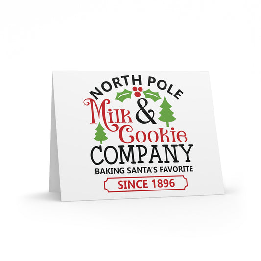 North Pole Milk & Cookie Company Baking Santa's Favorite Christmas Matte Greeting Cards (8, 16, and 24 pcs)