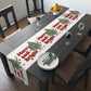 Merry And Bright Cute Christmas Tree Retro Style Christmas Print Home Decor Cotton Poly Table Runner