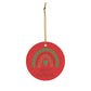 Happy Kwanzaa Boho Rainbow Ceramic Ornament