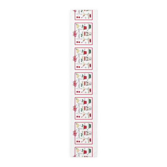 Christmas Cocktails Midcentury Retro Christmas Table Runner