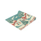 Christmas Winter Village Retro Christmas Print Home Decor Cotton Poly Table Runner