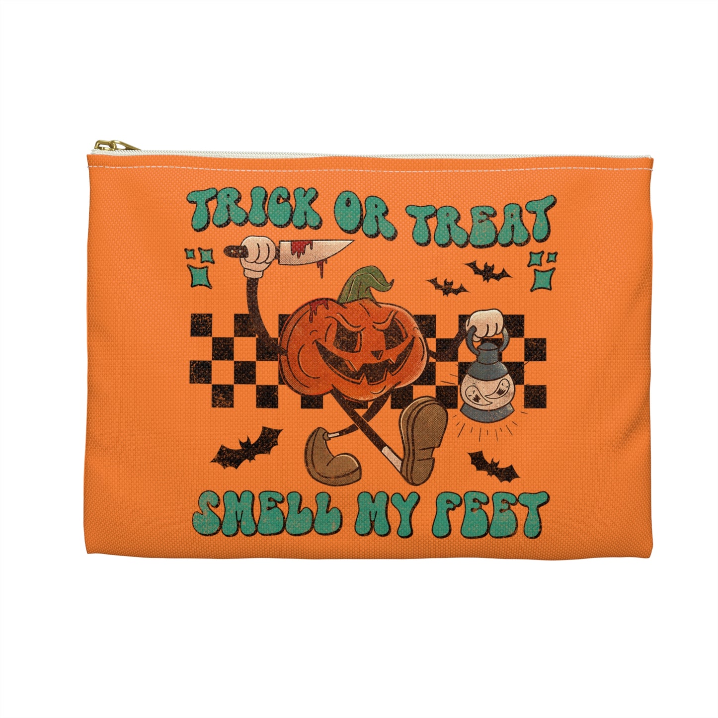 Trick Or Treat Smell My Feet Halloween Print Polyester Accessory Pouch Travel Bag