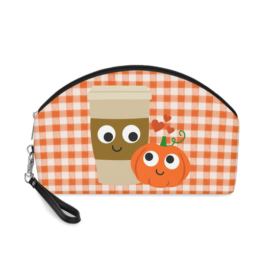 Pumpkin Spice Love Fall Autumn Travel Cosmetic Makeup Bag