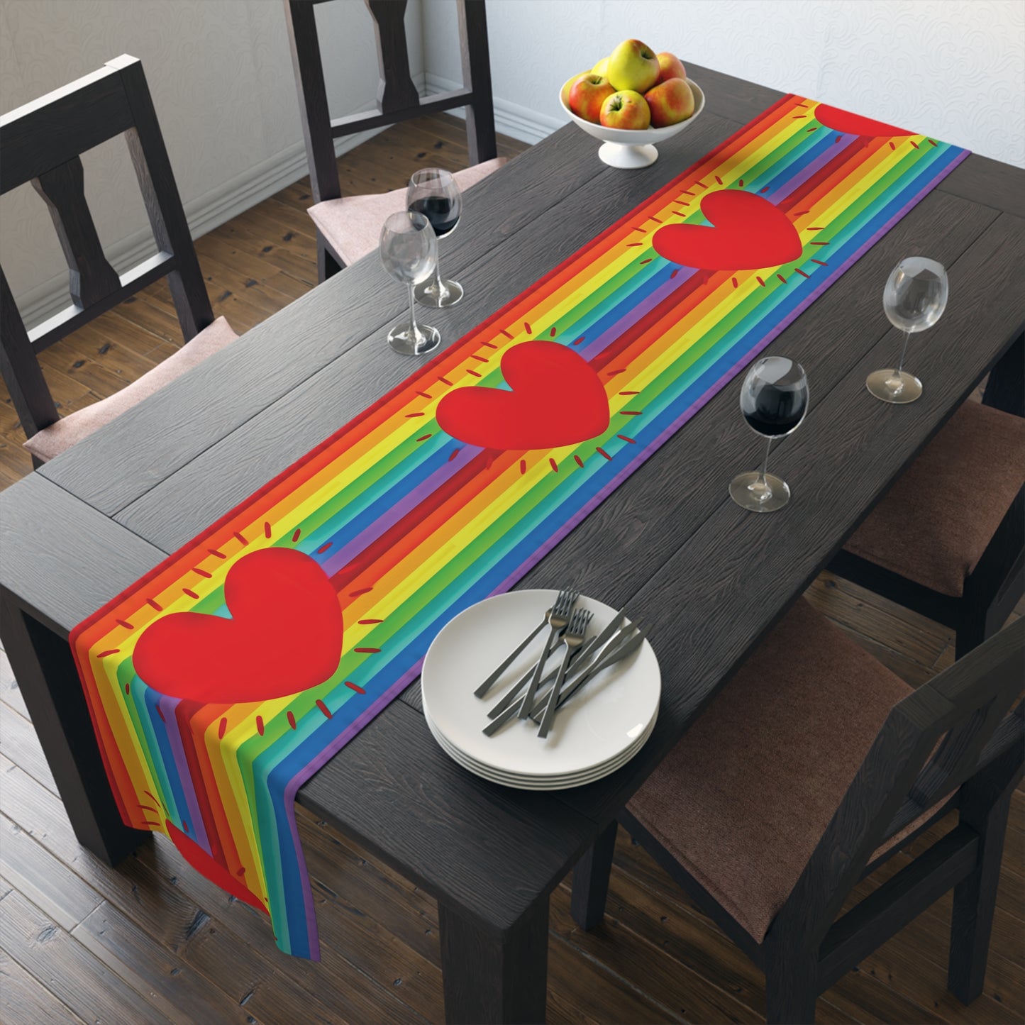 Rainbow Love Pride Cotton Poly Table Runner