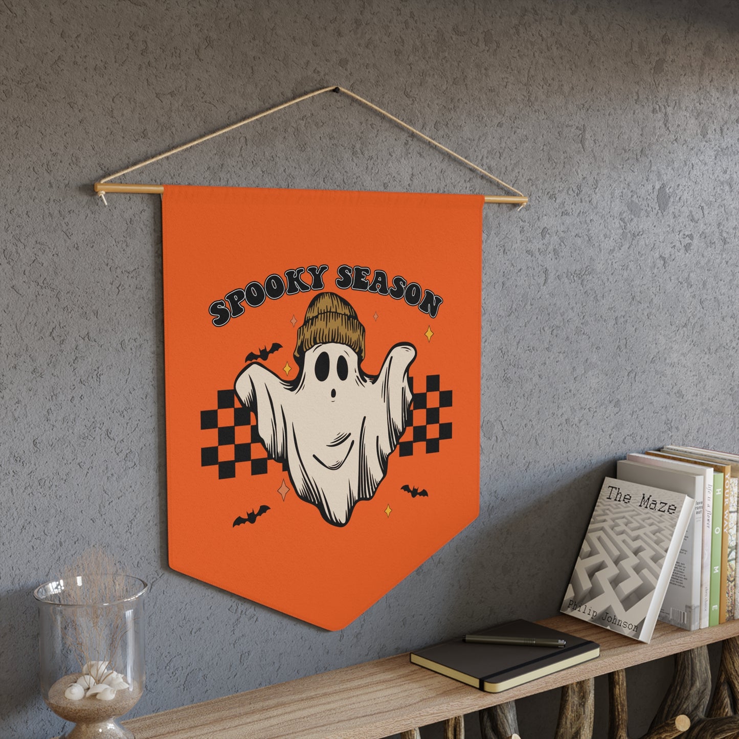 Spooky Season Halloween Ghost Wall Hanging Banner Flag