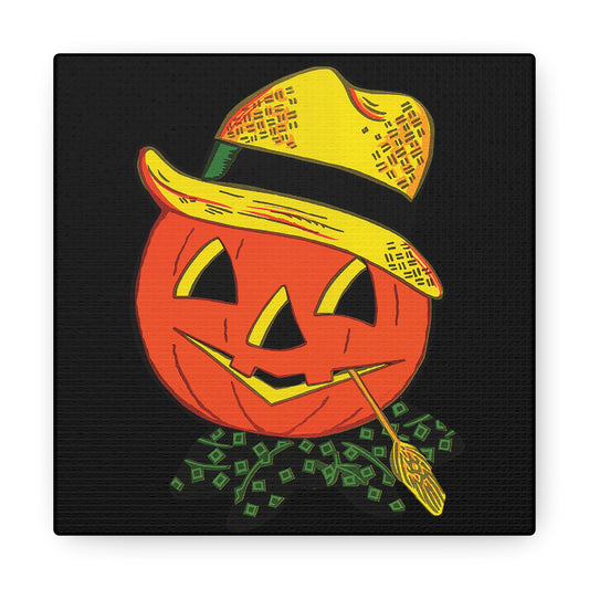 Halloween Scarecrow Retro Halloween Decor Print Canvas Gallery Wrap